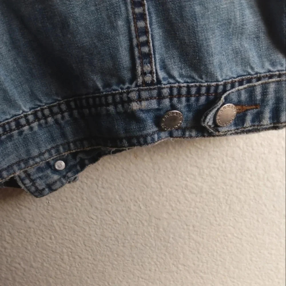 Armani Exchange UPCYCLED Distressed Washed Denim Vest-Jean vest-Unique-Patched - Picture 9 of 16